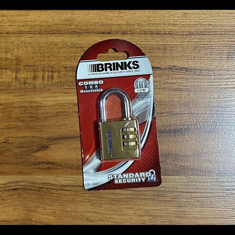 BRINKS Standard Security 3-dial Combination Resettable Padlock 🔒 (New)